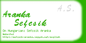 aranka sefcsik business card